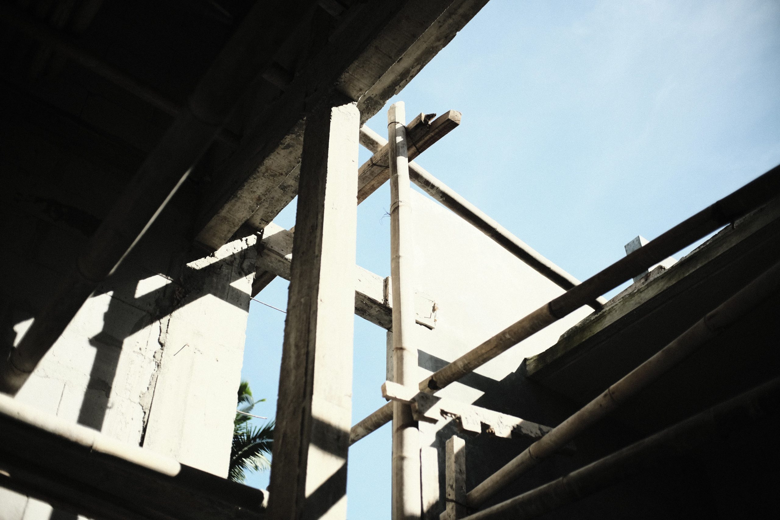 Chantier construction béton et bois